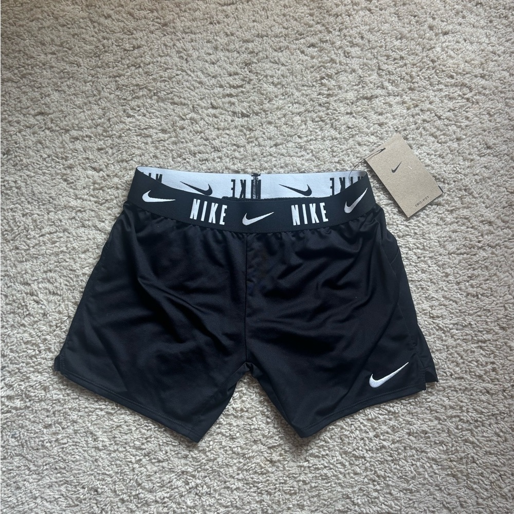 Nike Black Athletic Shorts with Swoosh Logo